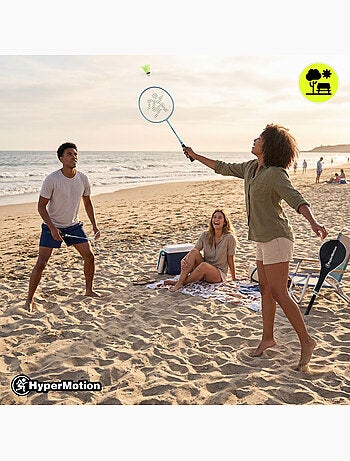 Set de bádminton HyperMotion – 2 raquetas con funda, color salvia