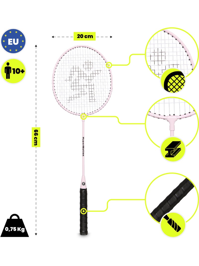 Set de bádminton hypermotion – 2 raquetas con funda Rosa - Kiabi