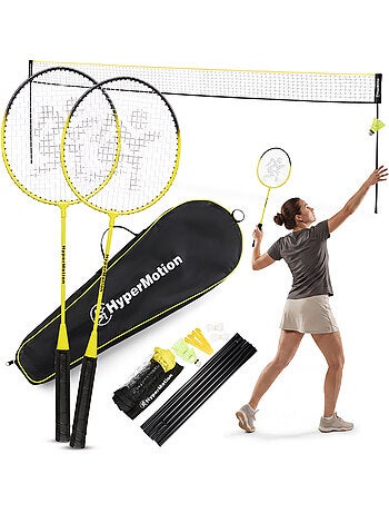 Set de bádminton HyperMotion con red de 6 m – 2 raquetas, 3 volantes y bolsa de transporte