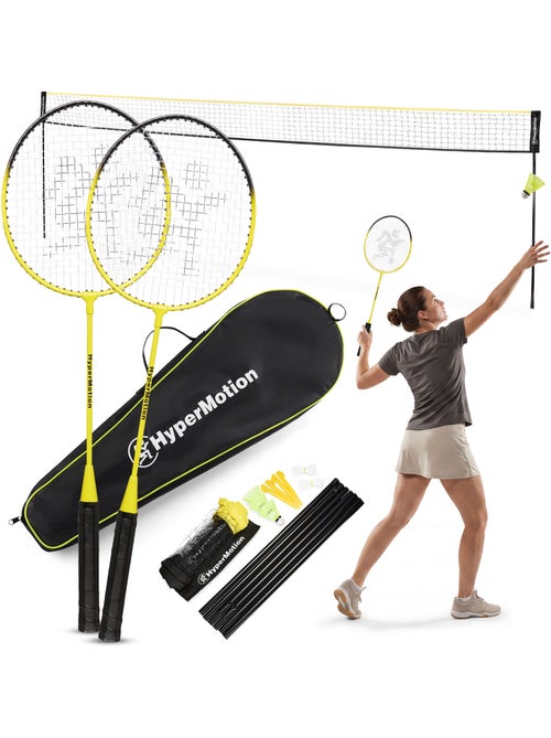 Set de bádminton HyperMotion con red de 6 m – 2 raquetas, 3 volantes y bolsa de transporte - Kiabi Set de bádminton HyperMotion con red de 6 m – 2 raquetas, 3 volantes y bolsa de transporte - Kiabi