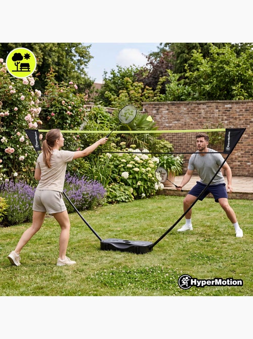 Set de bádminton portátil HyperMotion con red – 2 raquetas, 2 volantes y estuche de transporte - Kiabi Set de bádminton portátil HyperMotion con red – 2 raquetas, 2 volantes y estuche de transporte - Kiabi