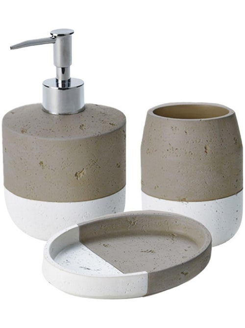 Set de baño 3 piezas en cerámica – Guy Levasseur - Kiabi Set de baño 3 piezas en cerámica – Guy Levasseur - Kiabi