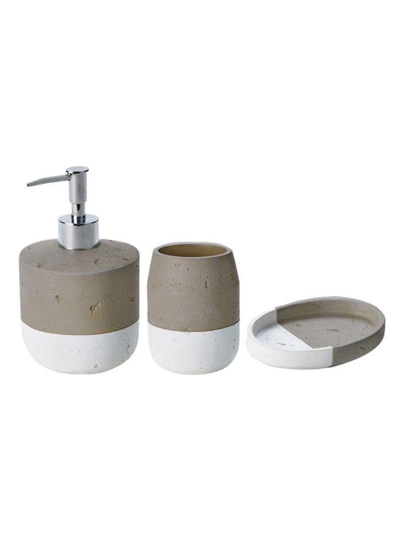 Set de baño 3 piezas en cerámica – Guy Levasseur Gris topo - Kiabi