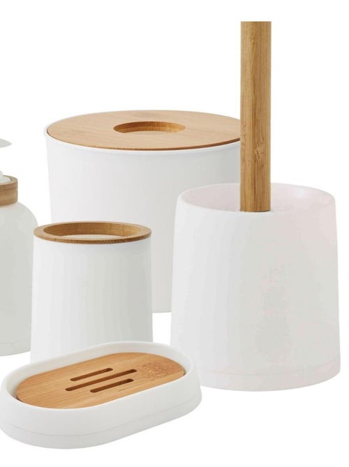 Set de baño 5 piezas 28 x 31 x 31 cm bambú – Guy Levasseur - Kiabi