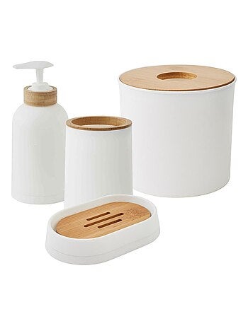 Set de baño bambú liso 4 piezas – Guy Levasseur