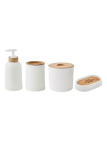 Set de baño bambú liso 4 piezas – Guy Levasseur