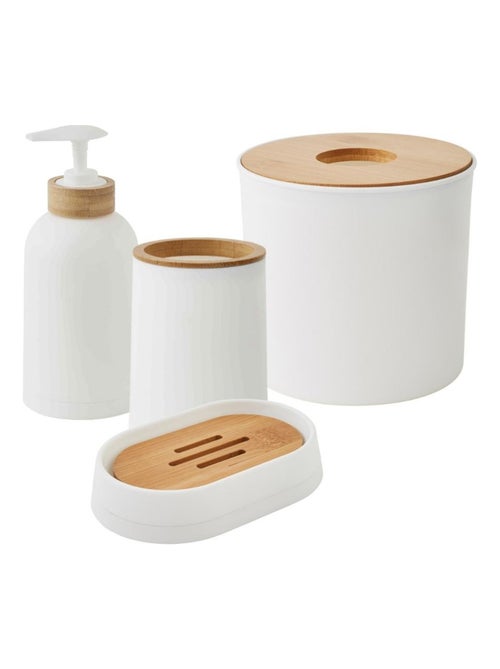 Set de baño bambú liso 4 piezas – Guy Levasseur - Kiabi