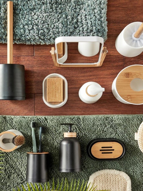 Set de baño bambú liso 4 piezas – Guy Levasseur - Kiabi