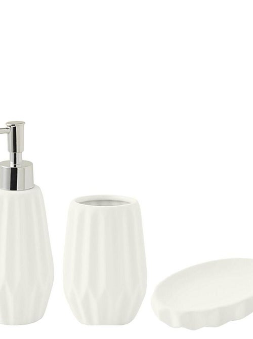 Set de baño cerámica con relieve 3 piezas – Guy Levasseur - Kiabi Set de baño cerámica con relieve 3 piezas – Guy Levasseur - Kiabi