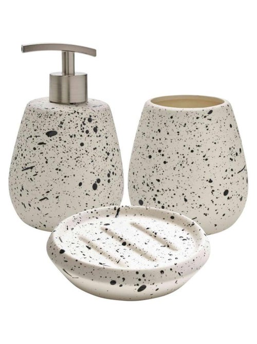 Set de baño cerámica moteada 3 piezas – Guy Levasseur - Kiabi