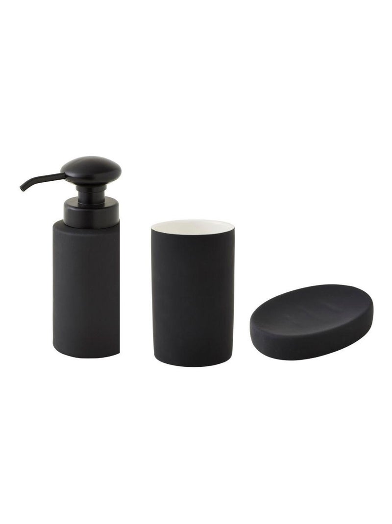 Set de baño de 3 piezas en cerámica lisa – CITY – Guy Levasseur Negro - Kiabi