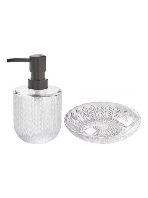 Set de baño en vidrio 2 piezas – Guy Levasseur - Kiabi Set de baño en vidrio 2 piezas – Guy Levasseur - Kiabi
