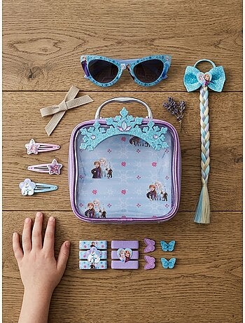 Set de belleza 12 accesorios para el pelo con estuche frozen disney