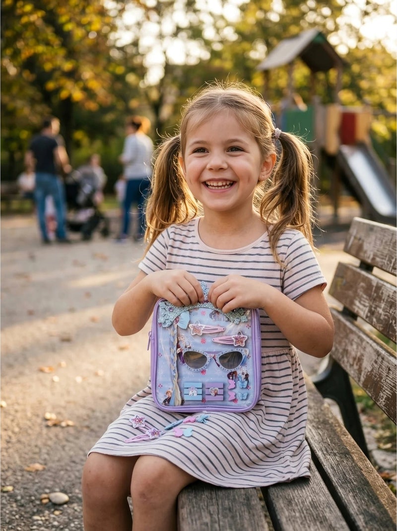 Set de belleza 12 accesorios para el pelo con estuche frozen disney Azul - Kiabi
