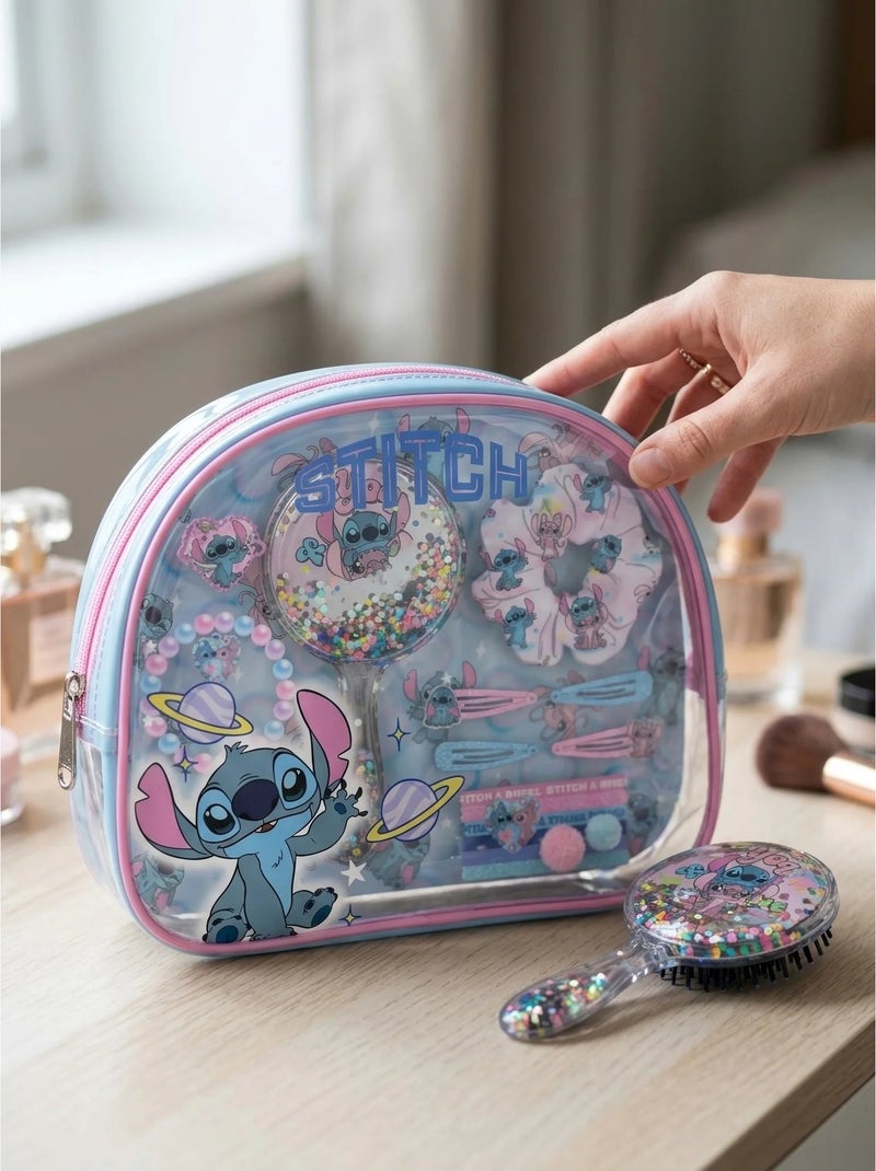 Set de belleza neceser espejo y pinzas stitch disney Azul - Kiabi