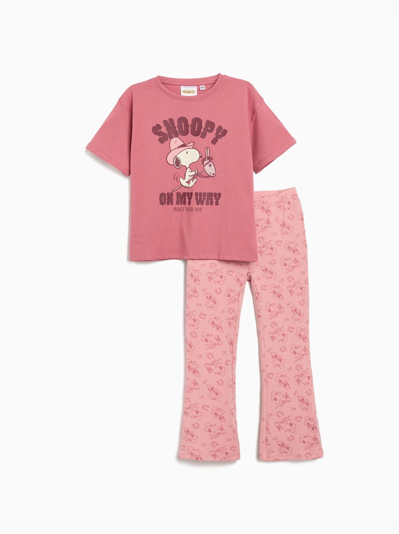 Set de camisetas y mallas "Snoopy", MO Fashion Rosa - Kiabi