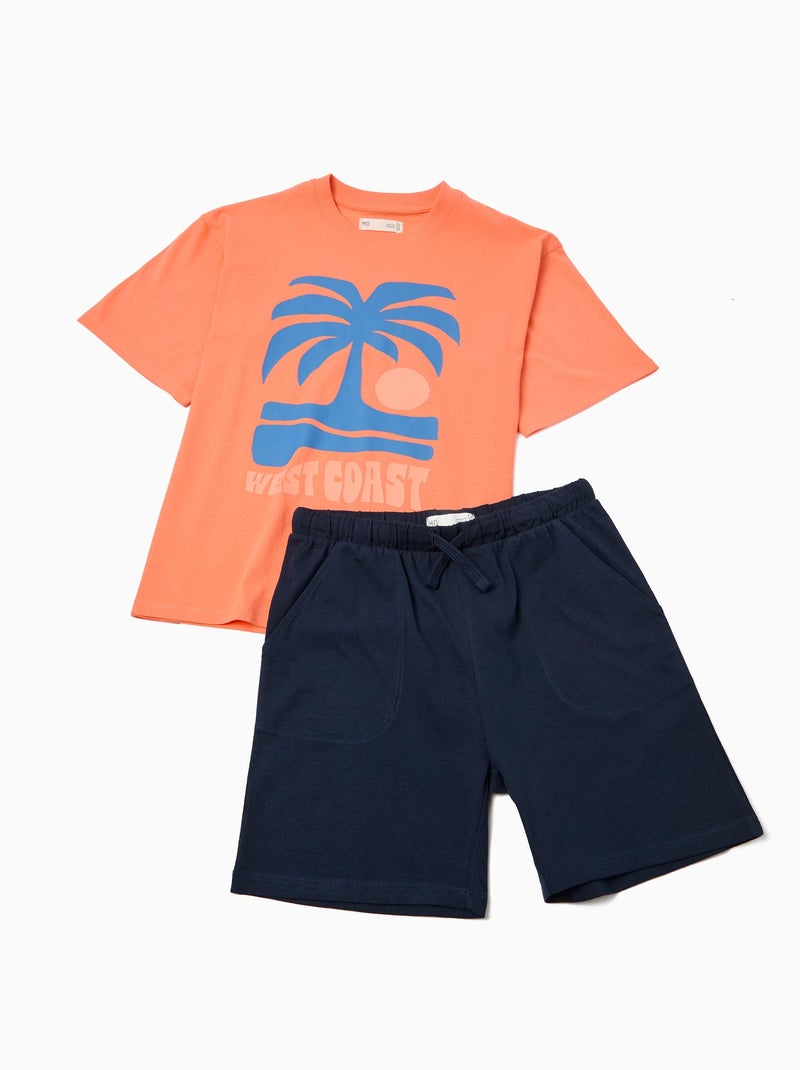 Set de camisetas y pantalones cortos, MO Fashion Azul - Kiabi