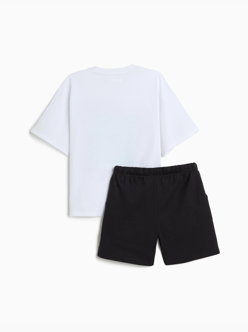 Set de camisetas y pantalones cortos, MO Fashion Negro - Kiabi