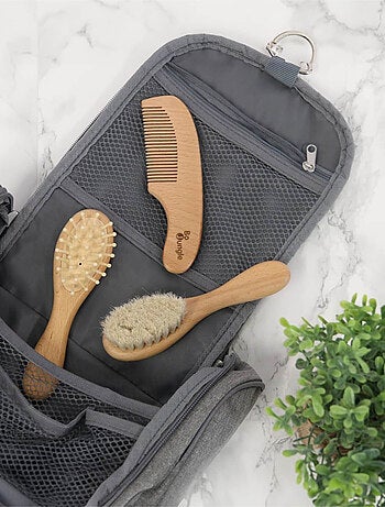 Set de cepillo y peine de madera natural para bebé - bo jungle | Bo Jungle