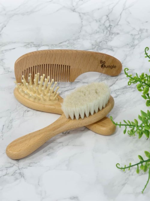 Set de cepillo y peine de madera natural para bebé - bo jungle | Bo Jungle - Kiabi