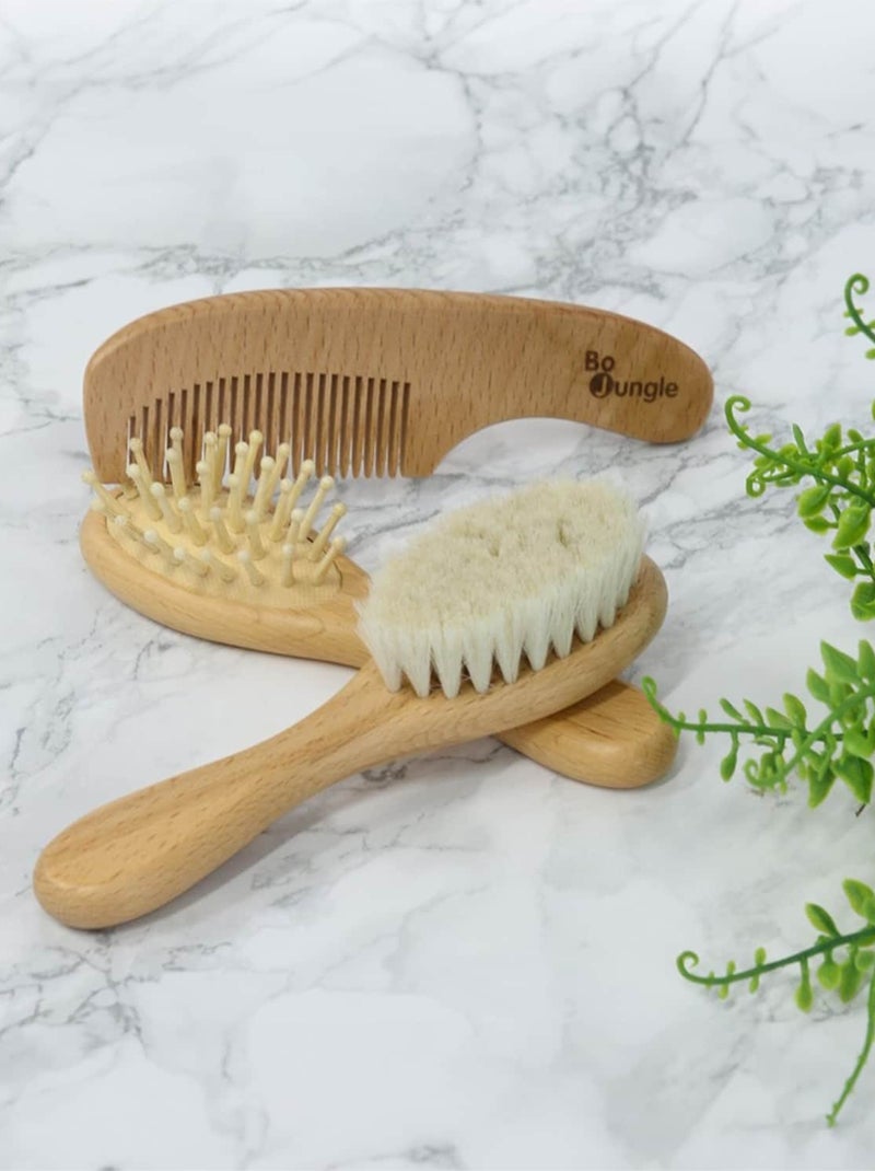 Set de cepillo y peine de madera natural para bebé - bo jungle | Bo Jungle Marrón - Kiabi