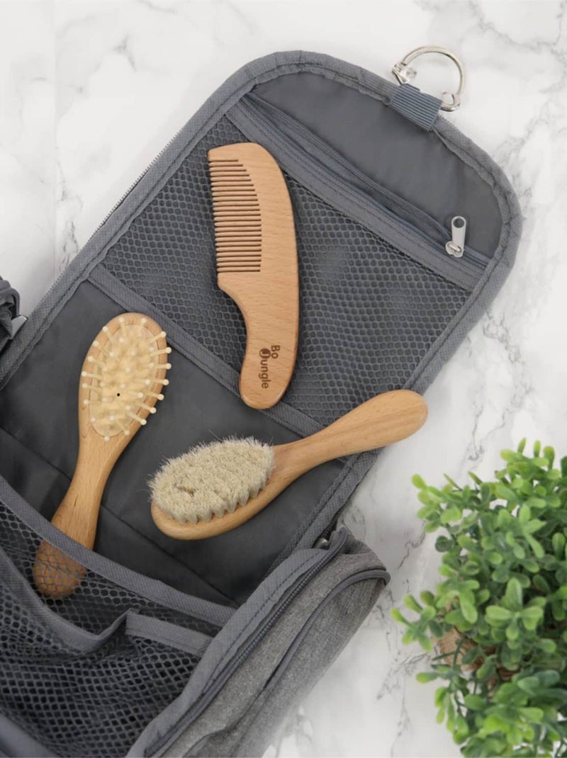 Set de cepillo y peine de madera natural para bebé - bo jungle | Bo Jungle Marrón - Kiabi