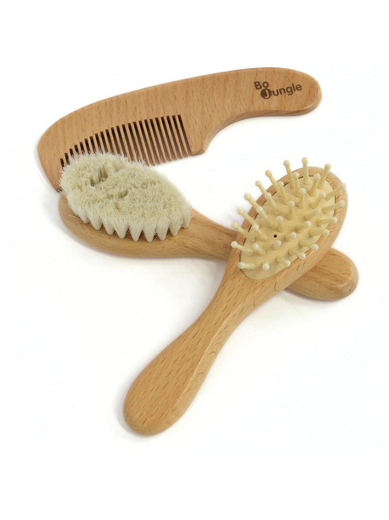 Set de cepillo y peine de madera natural para bebé - bo jungle | Bo Jungle Marrón - Kiabi
