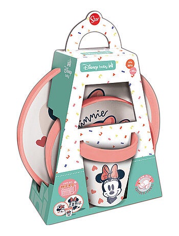 Set de comida para microondas Minnie 3 piezas Thermobaby bol plato taza