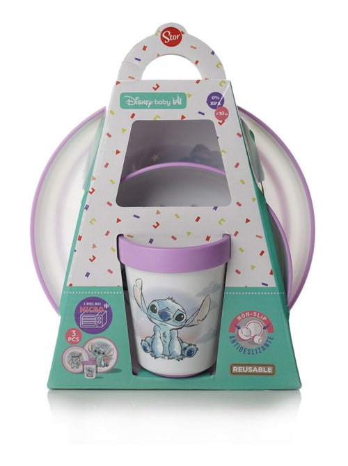 Set de comidas para bebé 3 piezas Disney Baby Lilo & Stitch antideslizante sin BPA - Kiabi Set de comidas para bebé 3 piezas Disney Baby Lilo & Stitch antideslizante sin BPA - Kiabi
