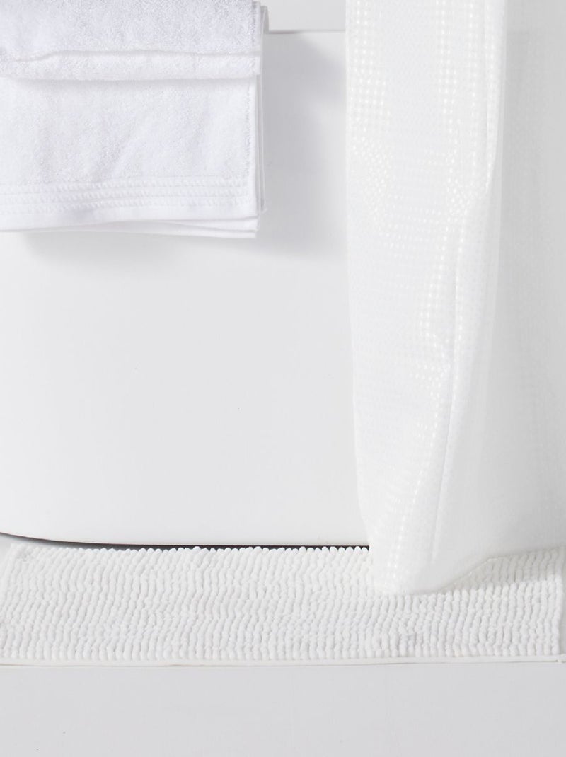 Set de ducha con cesta + cortina de ducha + alfombrilla blanco - Kiabi