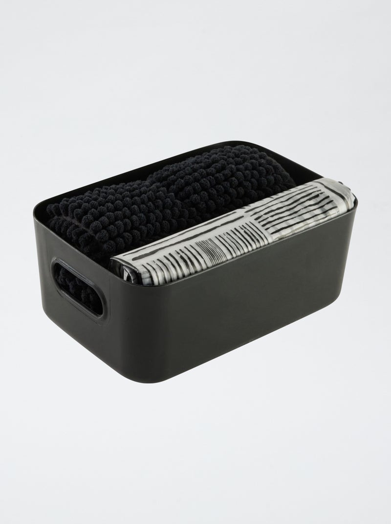 Set de ducha con cesta + cortina de ducha + alfombrilla negro - Kiabi