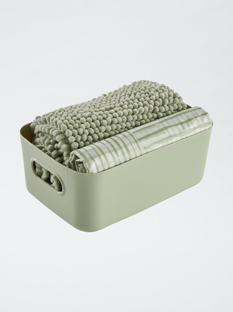 Set de ducha con cesta + cortina de ducha + alfombrilla VERDE - Kiabi