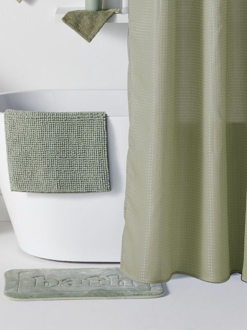Set de ducha con cesta + cortina de ducha + alfombrilla - Kiabi