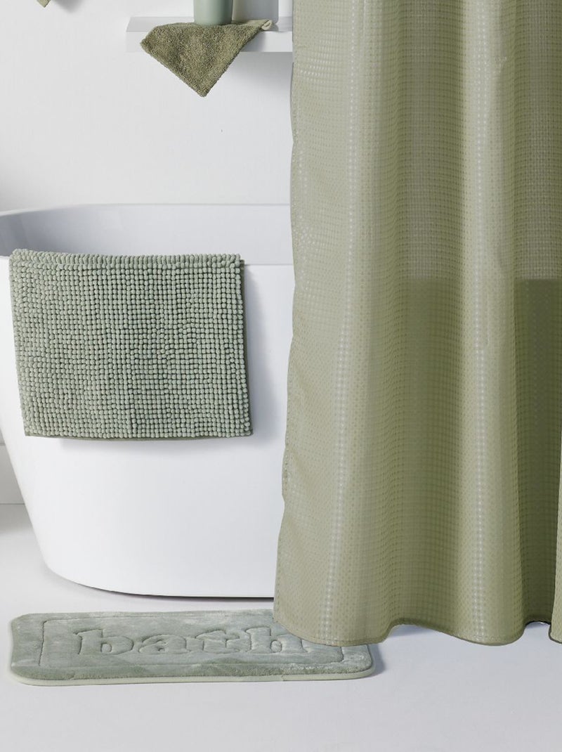 Set de ducha con cesta + cortina de ducha + alfombrilla VERDE - Kiabi