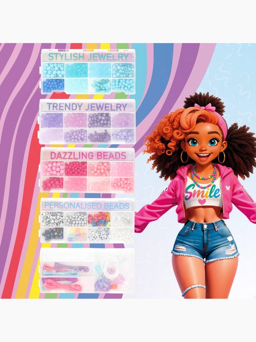 Set de joyería creativa con cuentas y accesorios de colores beauty love - Kiabi