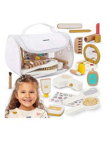 Set de maquillaje infantil madera 15 accesorios Mamabrum