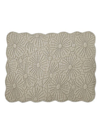 Set de mesa rectangular acolchado con motivo de flores bordado