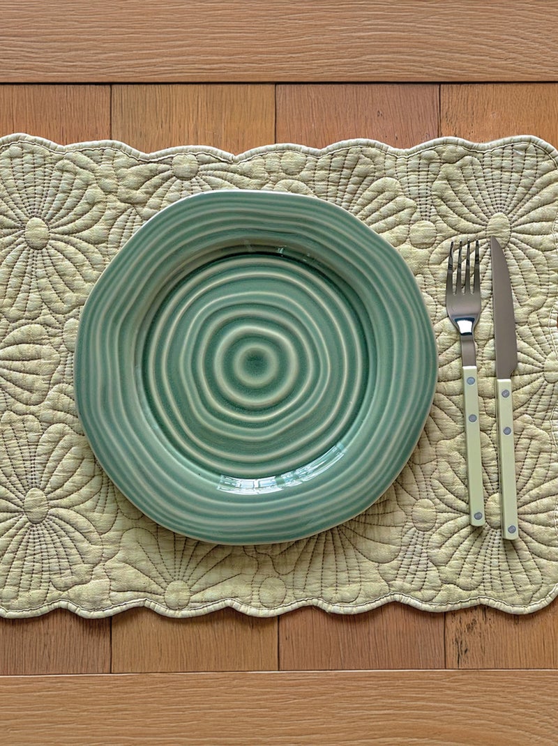 Set de mesa rectangular acolchado con motivo de flores bordado Beige claro - Kiabi