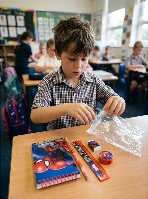 Set de papelería 5 piezas spiderman marvel - Kiabi Set de papelería 5 piezas spiderman marvel - Kiabi