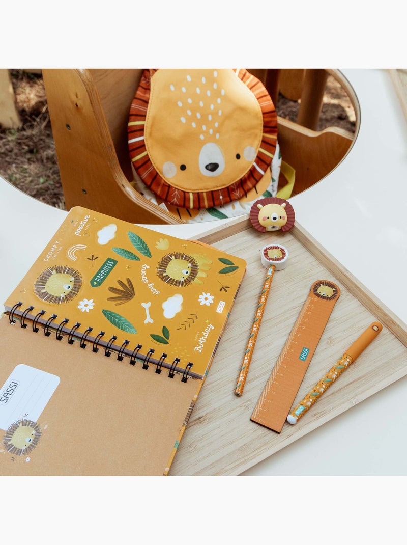Set de papelería infantil con lápiz, regla y sacapuntas | sassi junior Naranja - Kiabi