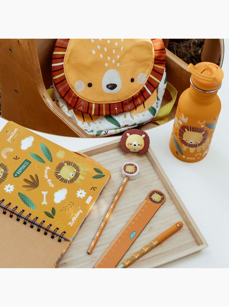 Set de papelería infantil con lápiz, regla y sacapuntas | sassi junior Naranja - Kiabi