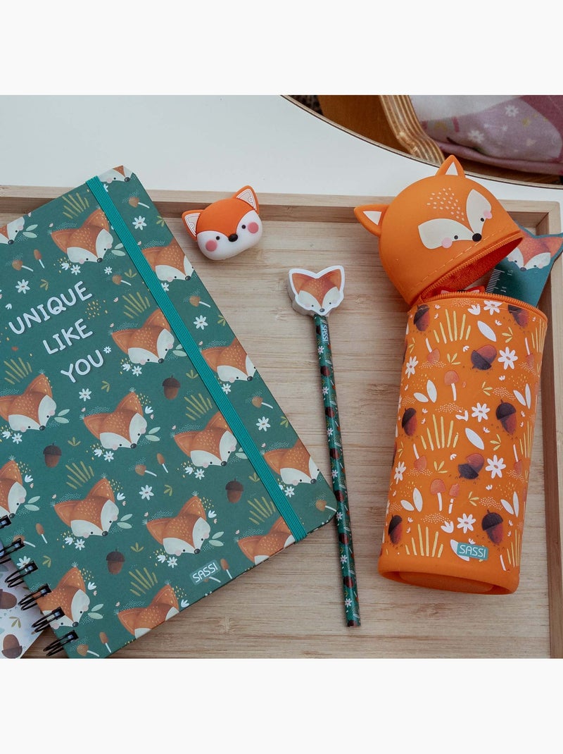 Set de papelería infantil con lápiz, regla y sacapuntas | sassi junior Verde bosque - Kiabi