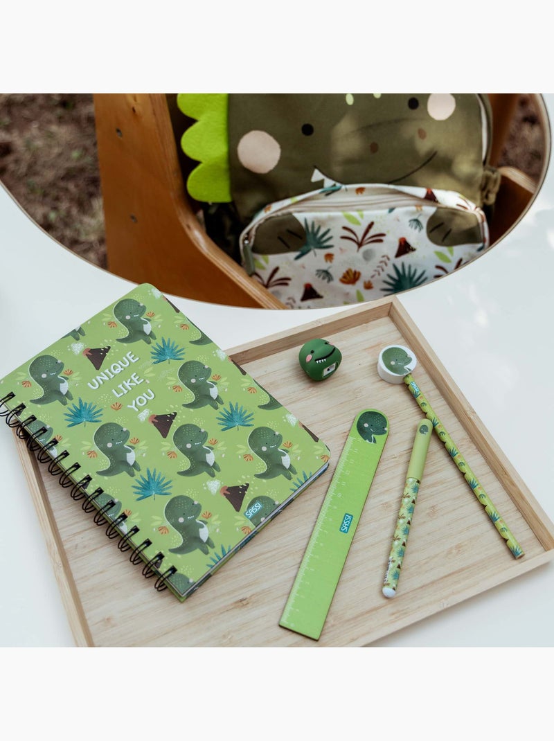 Set de papelería infantil con lápiz, regla y sacapuntas | sassi junior Verde - Kiabi
