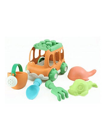 Set de playa y jardín - 6 piezas con coche en paja de trigo | Magni