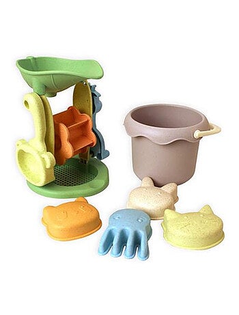 Set de playa y jardín - 8 piezas con molino de paja de trigo | Magni