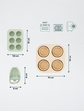 Set de recipientes y mordedor de silicona