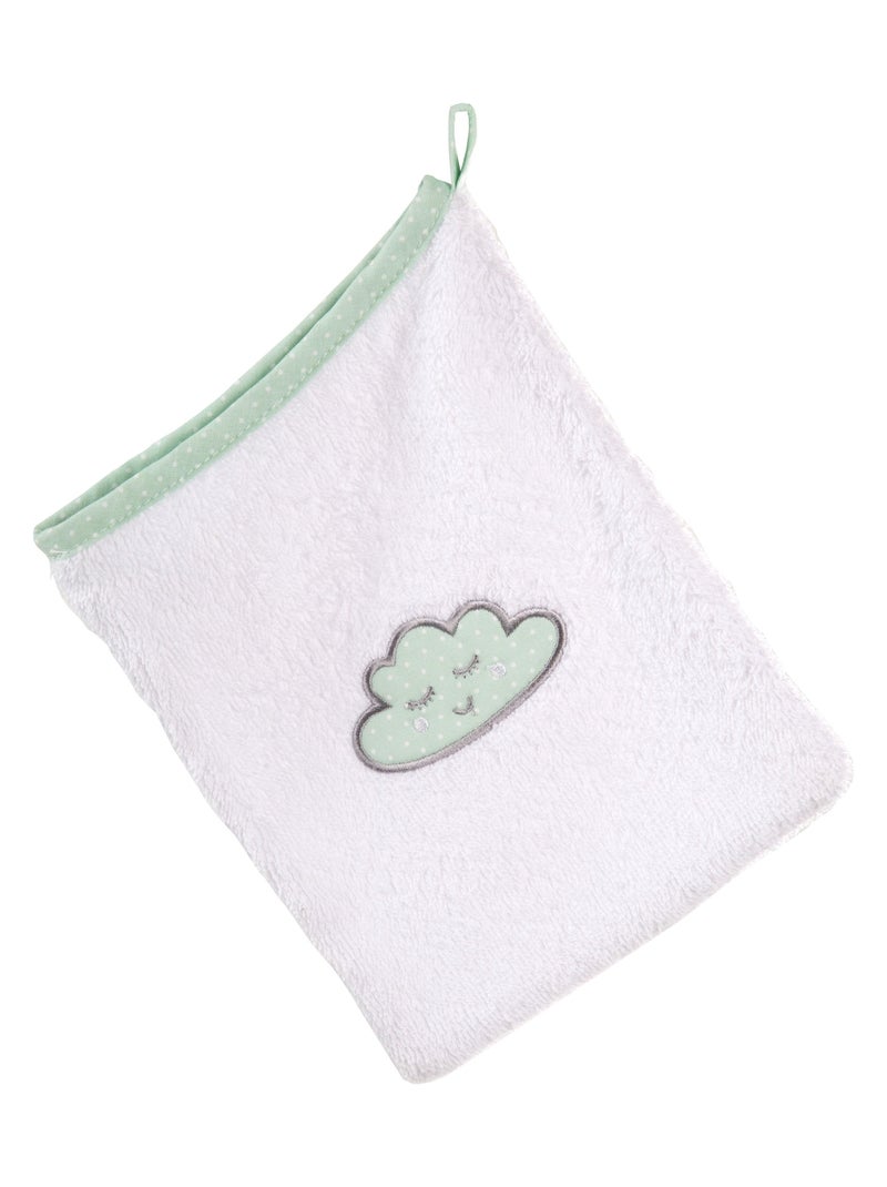 Set de salida de baño para bebé 'Happy Cloud' bordado con nube - ROBA Blanco Verde claro - Kiabi