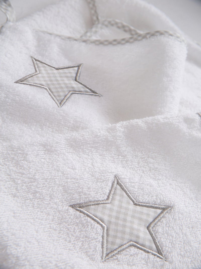Set de salida de baño para bebé 'Little Stars' bordado con estrella - ROBA Blanco Gris - Kiabi