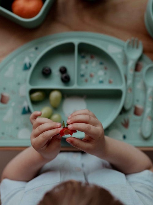 Set de tenedor y cuchara de silicona, animales - Sassi Junior - Kiabi