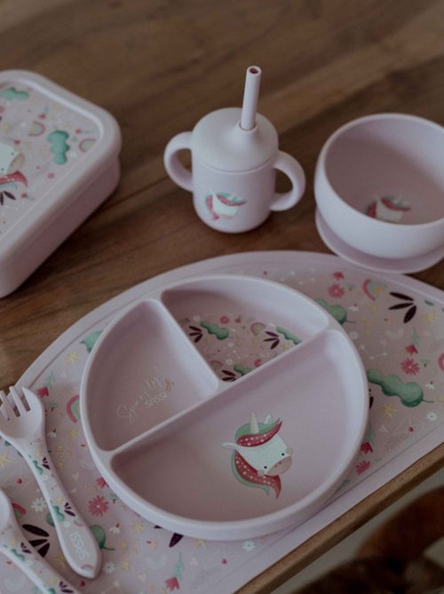 Set de tenedor y cuchara de silicona, animales - Sassi Junior - Kiabi